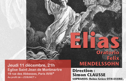 Affiche des concerts Note et Bien de décembre 2025 : Elias de Mendelssohn